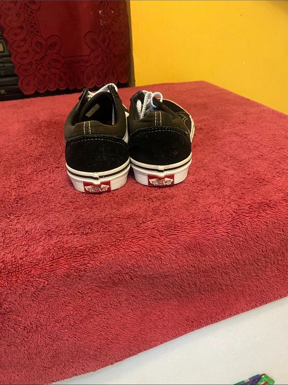 Vans Black and White Low-Top Skate Sneakers - Men's